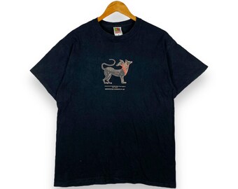 Selten!! Vintage 90er Jahre BRIDGESTON MUSEUM OF ART Kerberos vom Dachboden-T-Shirt Große passt mittlere Größe