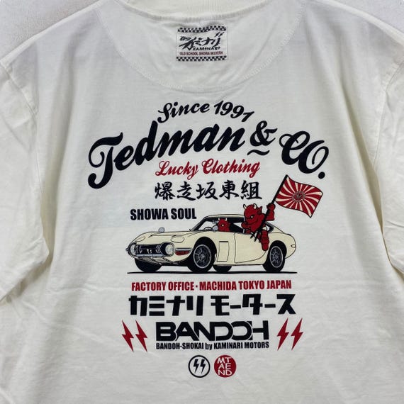 Rare!! BANDOH KAMINARI MOTORS Ted Company Lucky Clothing Tee Shirt