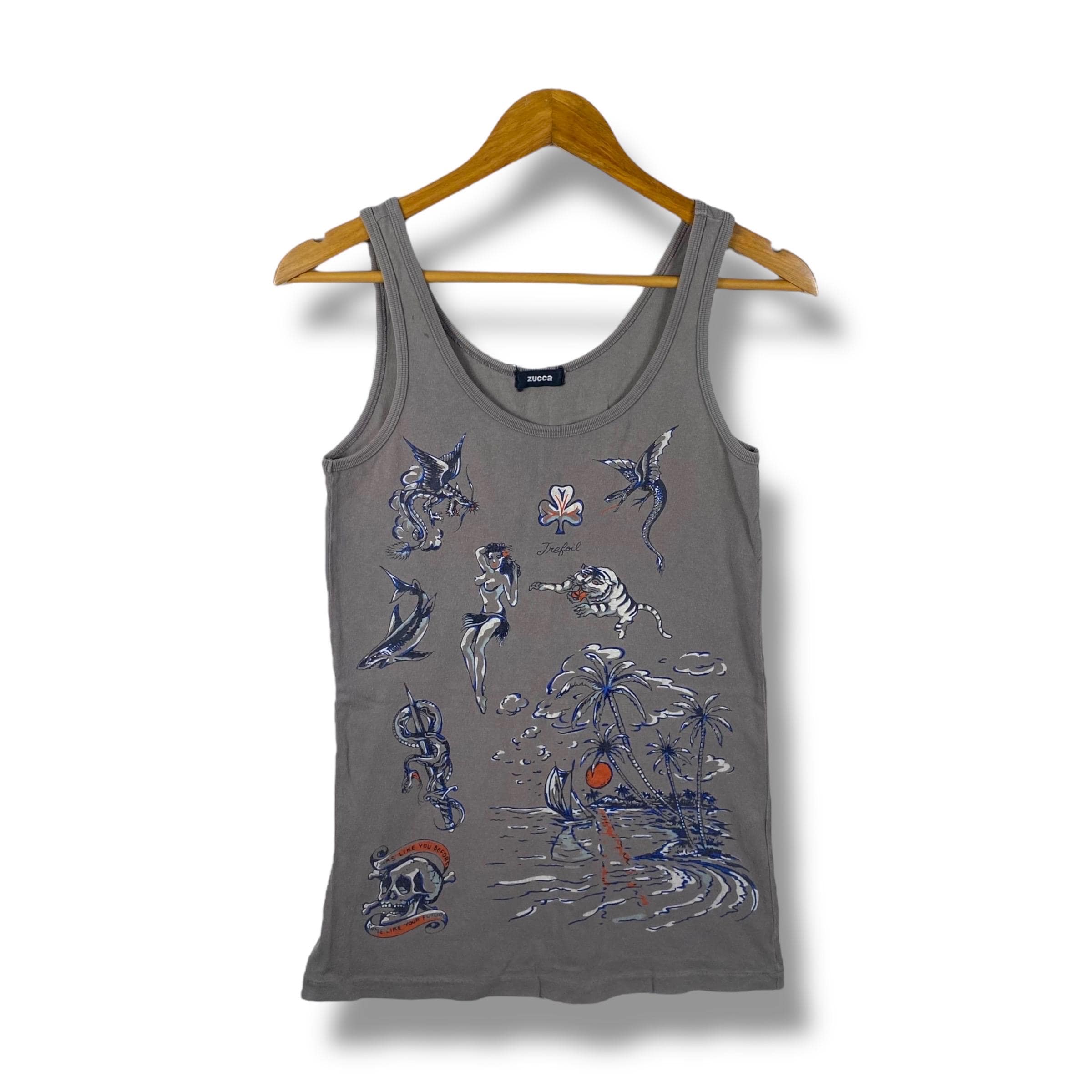 Rare!! Japanese Brand ZUCCA Graphic Tank Tops Medium Size - Etsy