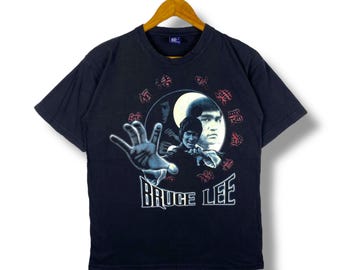 Rare!! Vintage BRUCE LEE The Dragon Movie Graphic Tee Shirt Large Size