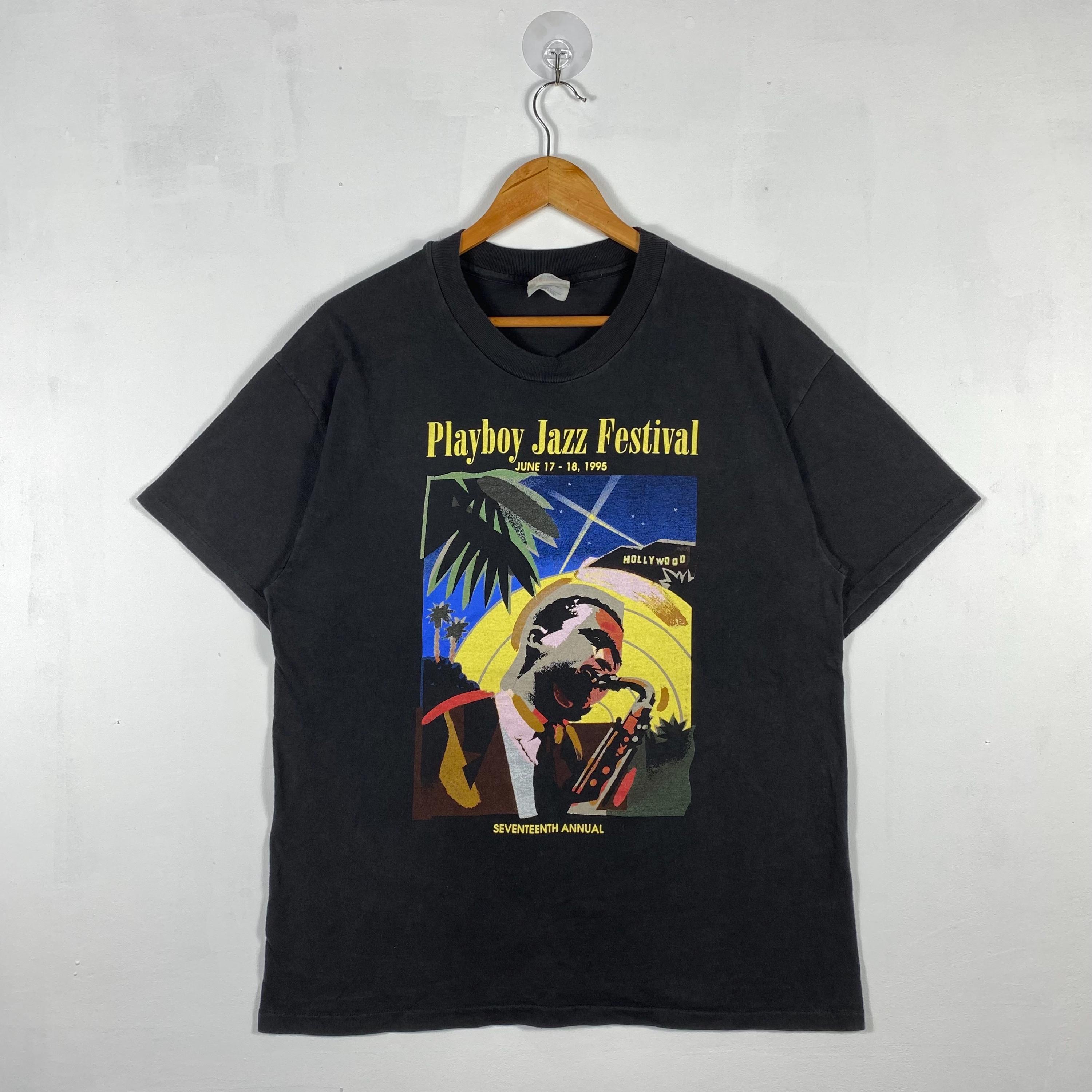 90s PLAYBOY JAZZ FESTIVALビンテージTシャツ アメリカ製 Rare!! Vintage 90's PLAYBOY JAZZ FESTIVAL 17th Annual Tee