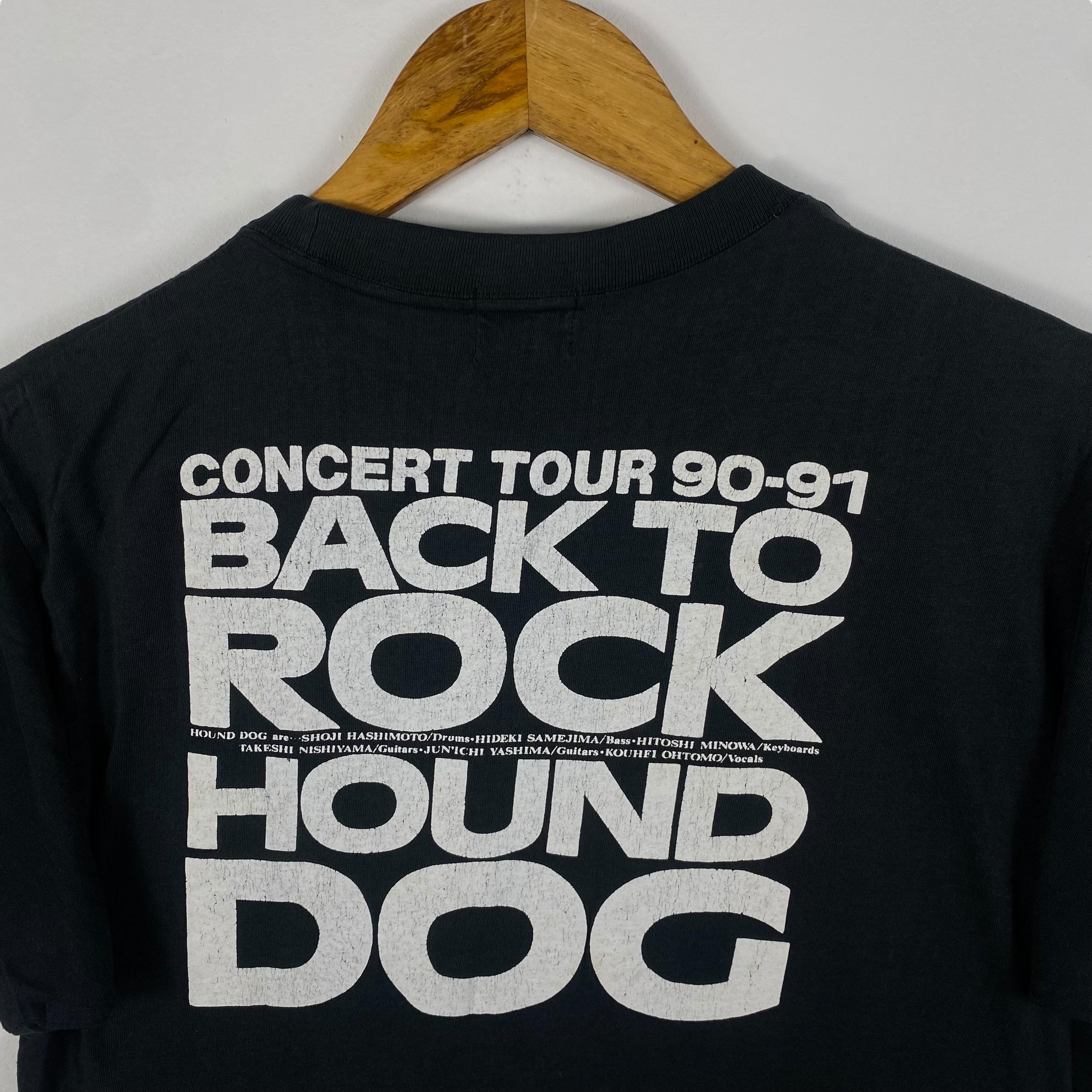 【J33846】HOUND DOG / BACK TO ROCK Vintage 90s Hound Dog Concert Tour T-shirt - Back to Rock Band Tee