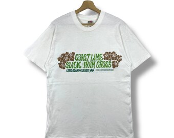 Camiseta de surf vintage Coast Line de los años 90 (talla grande)