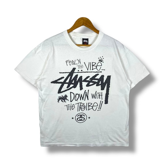 Rare!! Vintage 00's STUSSY Down With the Tribe Graphic Tee Shirt