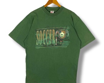 Rare!! Vintage 90's NIKE SOCCER An International Traditional Tee Shirt Large Size