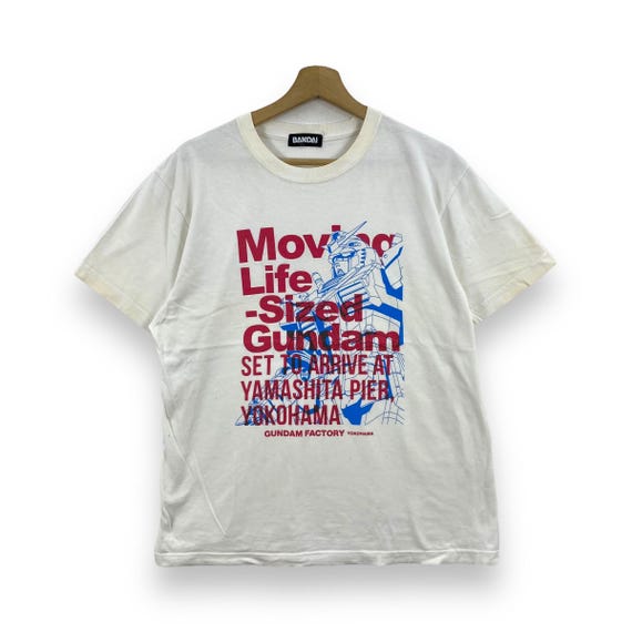 Rare!! GUNDAM FACTORY YOKOHAMA Distressed Bandai Tee Shirt Large Size