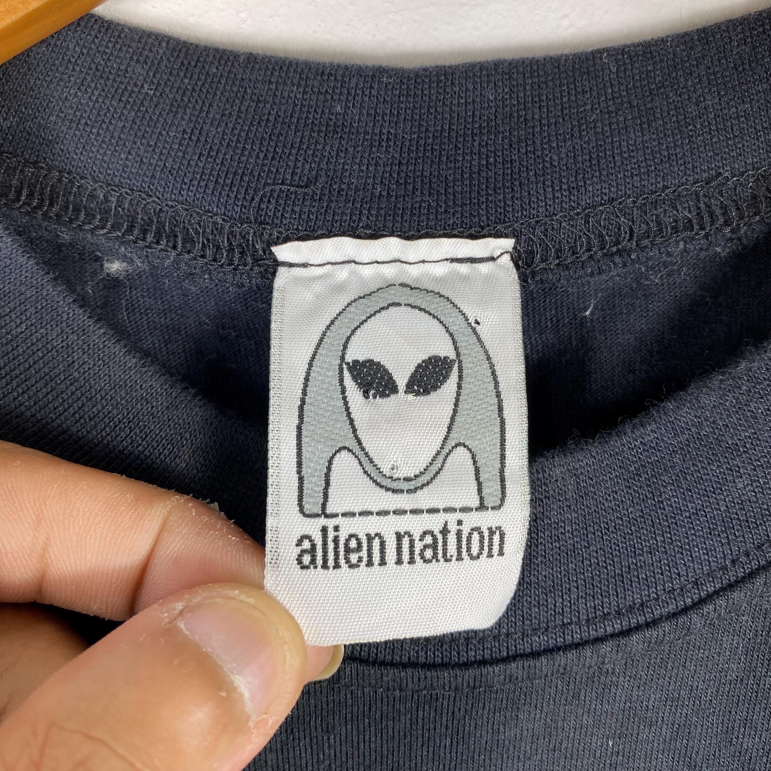 ALIEN NATION Tシャツ 90's Rare!! Vintage 90's ALIEN NATION Big Logo Retro Hip Hop Tee