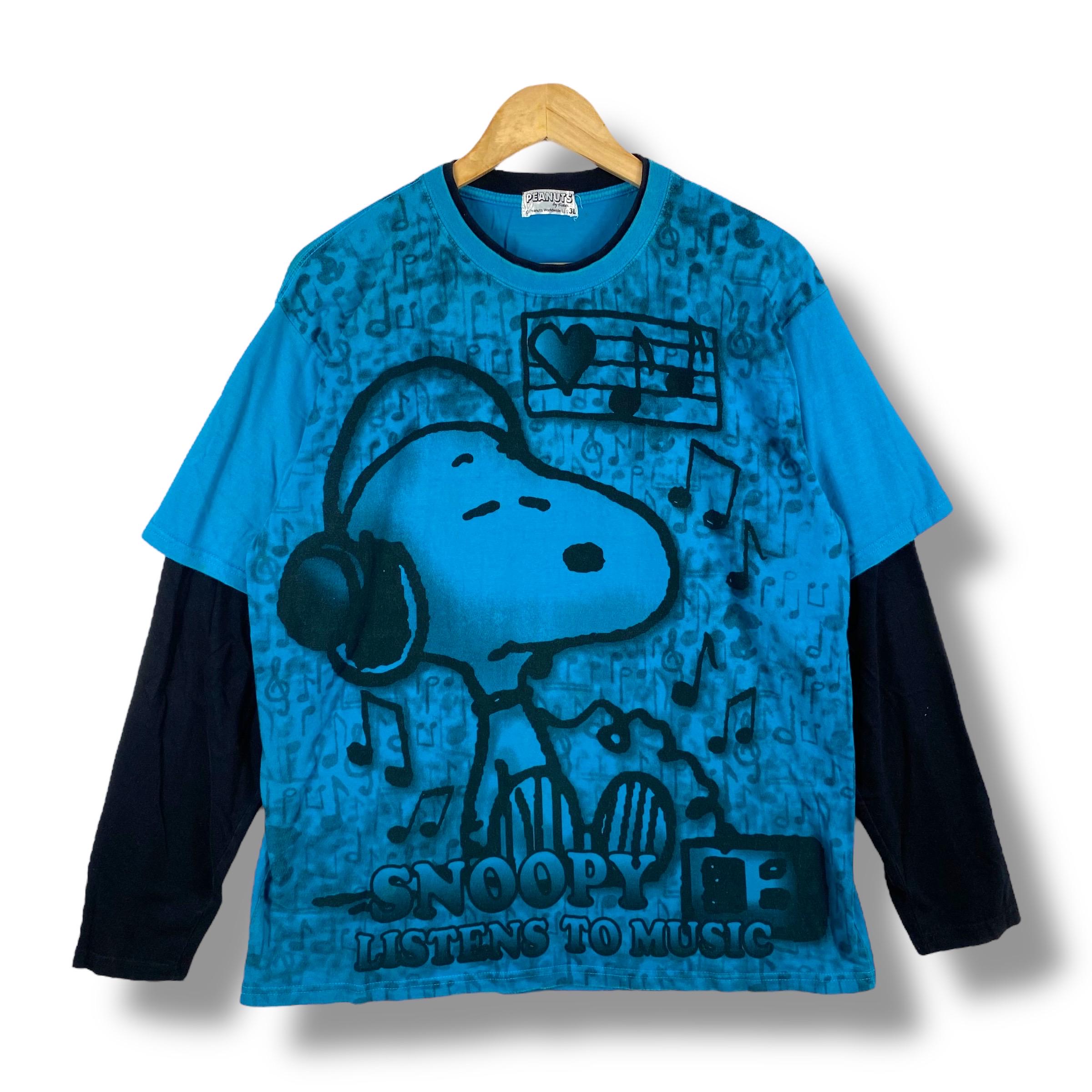 PEANUTS MUSIC LOVERS Tシャツ L Cute Snoopy Peanuts Music Lover T-Shirt - WarmTees