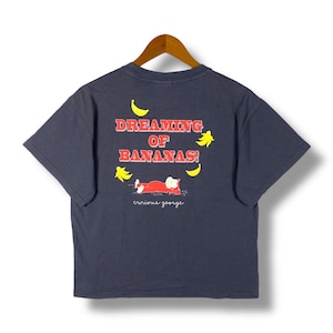 Rare!! CURIOUS GEORGE Dreaming Of Bananas Cartoon Tee Shirt Large Size
