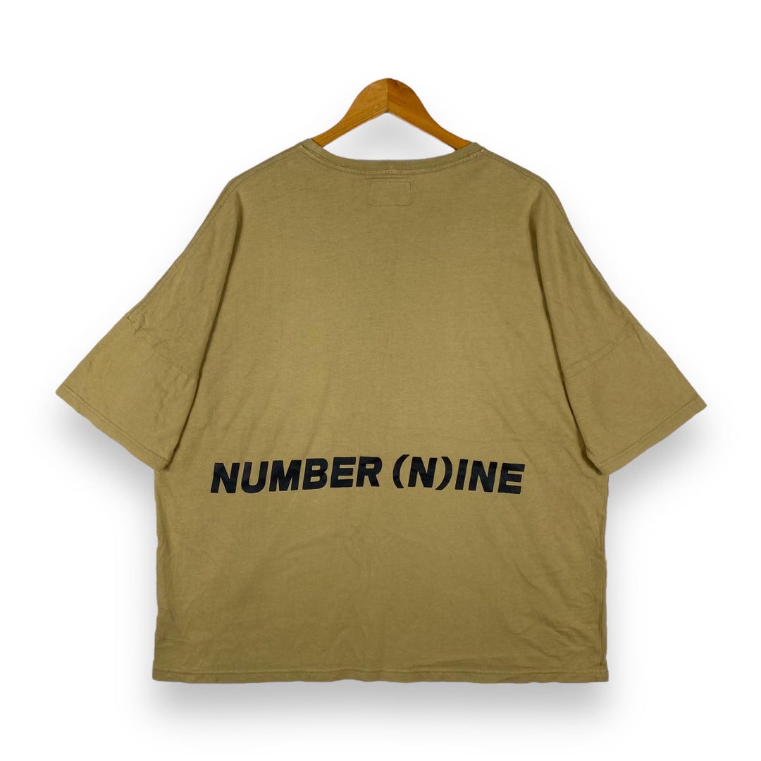 Japanese Brand!! NUMBER NINE Denim Big Logo Spellout Pocket Tee