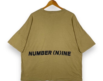 Japanese Brand!! NUMBER NINE Denim Big Logo Spellout Pocket Tee