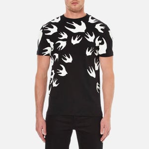 Rares !! T-shirt pigmenté McQ ALEXANDER McQUEEN Swallow Swarm, très petit