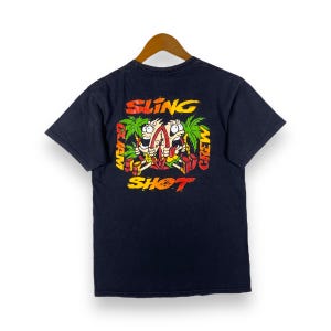 Rare!! Vintage 00's SLINGSHOT GUAM CREW Cartoon Tee Shirt Small Size