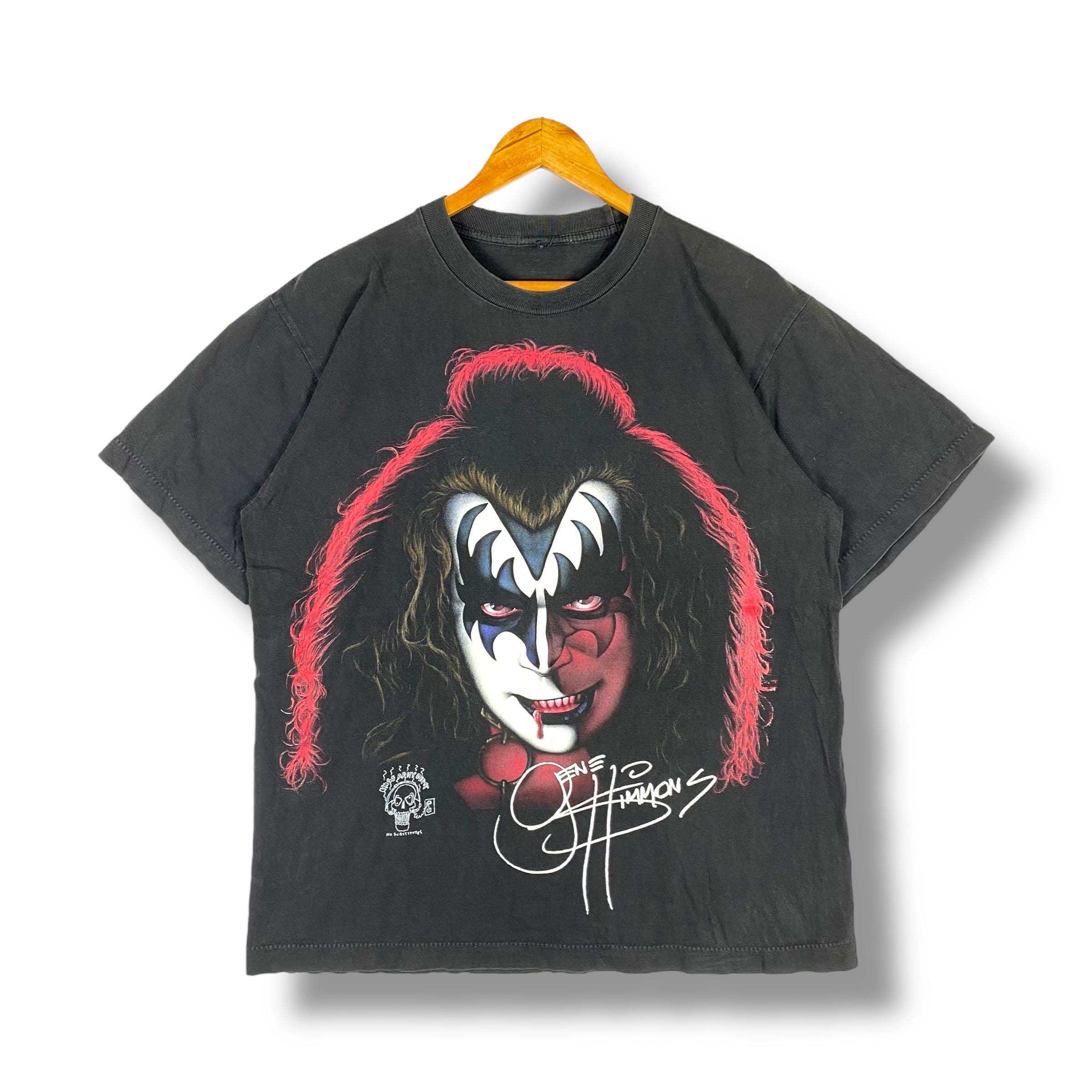 Rare!! Vintage 90's KISS GENE SIMMONS Big Face Portrait Tee