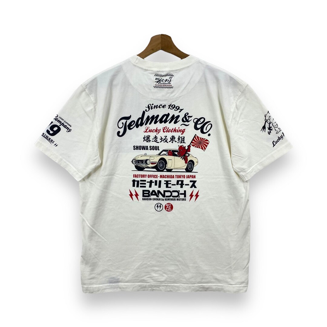 Rare!! BANDOH KAMINARI MOTORS Ted Company Lucky Clothing Tee
