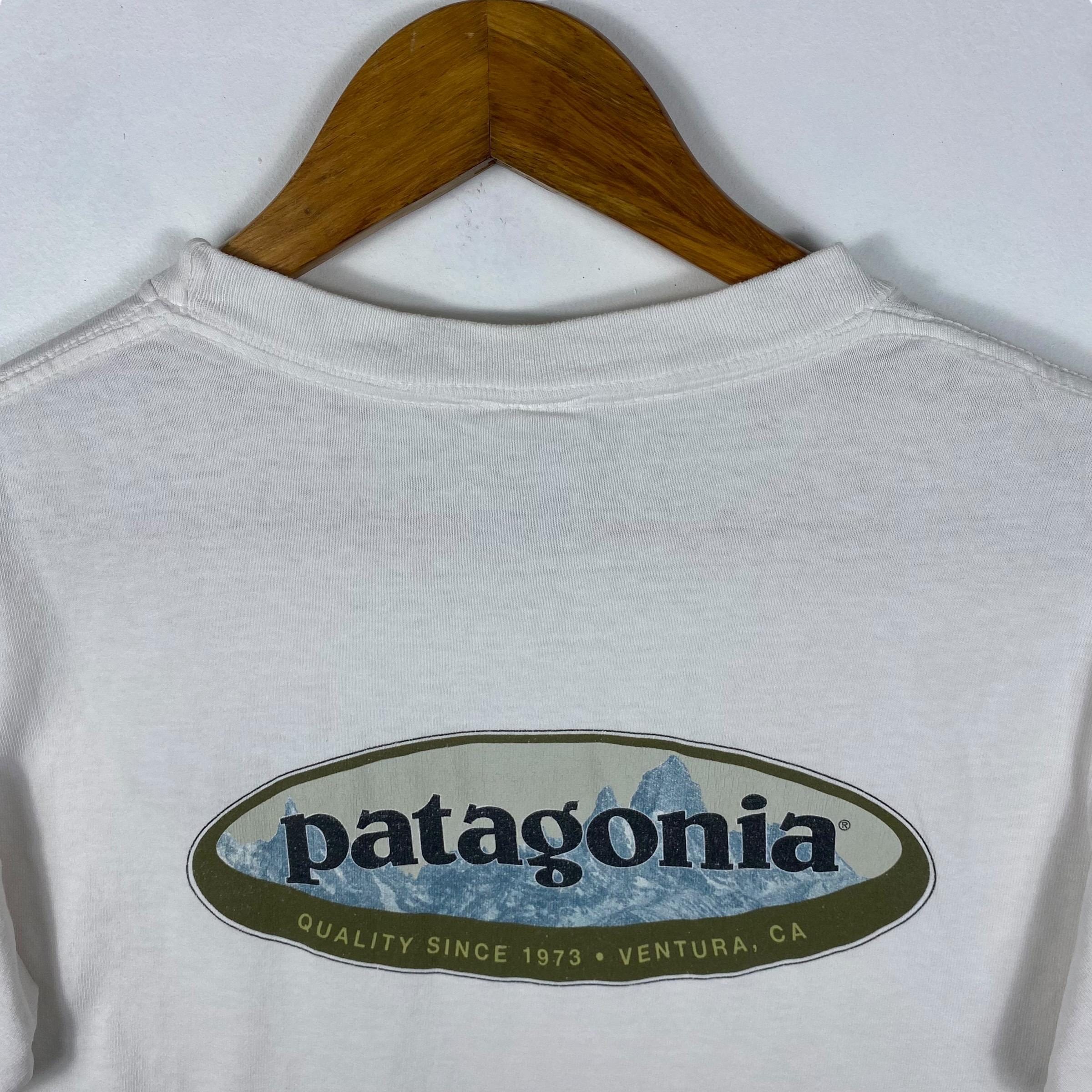 Rare!! Vintage 00's PATAGONIA Logo Graphic Tee Shirt Small Size