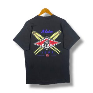 Rare!! Vintage 90&#39;s BEAR SURFBOARDS Aloha Hawaiian Islands Surf Tee Shirt Large Size