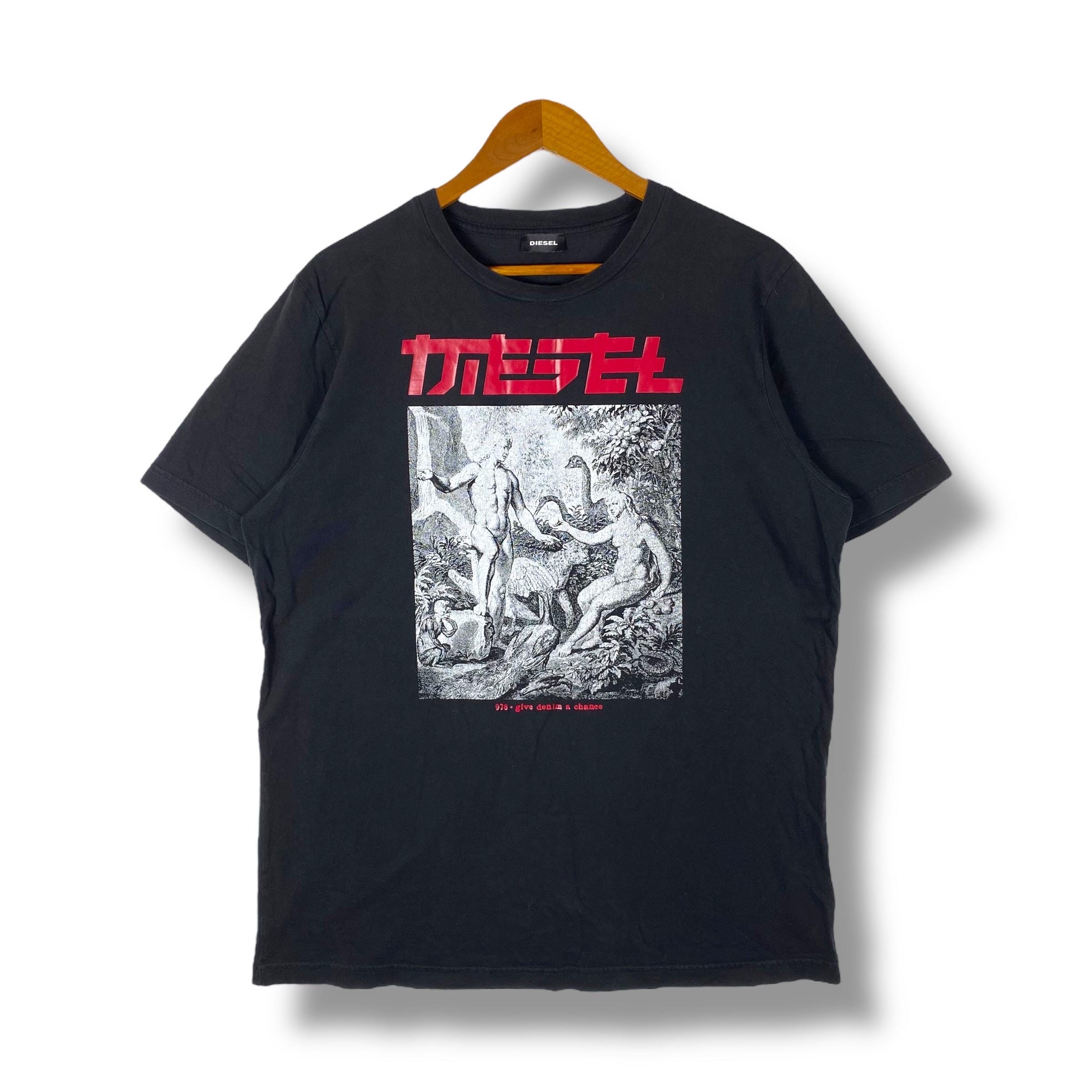 Rare!! DIESEL 978 Give Denim A Chance Art Graphic Tee Shirt Extra