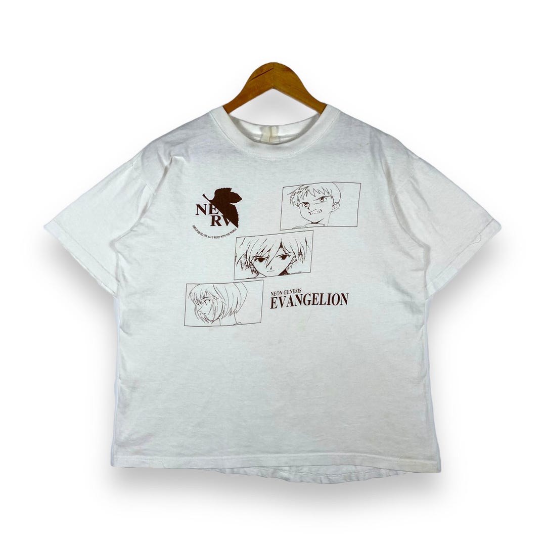 Rare!! Vintage 90's NEON GENESIS EVANGELION Nerv Anime Tee Shirt