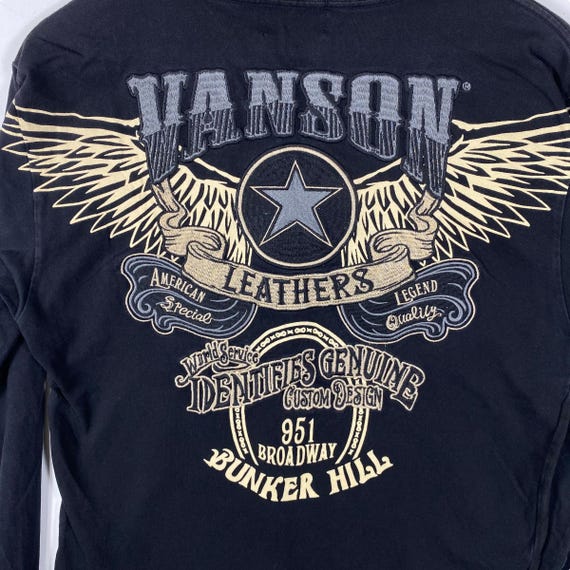 r*k様 vanson leathers Tシャツ　90's Rare!! Vintage VANSON LEATHERS Embroidery Logo Long Sleeve Tee