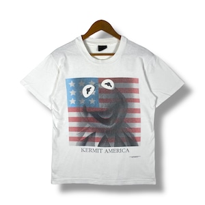 Zeldzaam!! Vintage jaren 90 KERMIT AMERICA cartoon grafisch T-shirt middelgroot