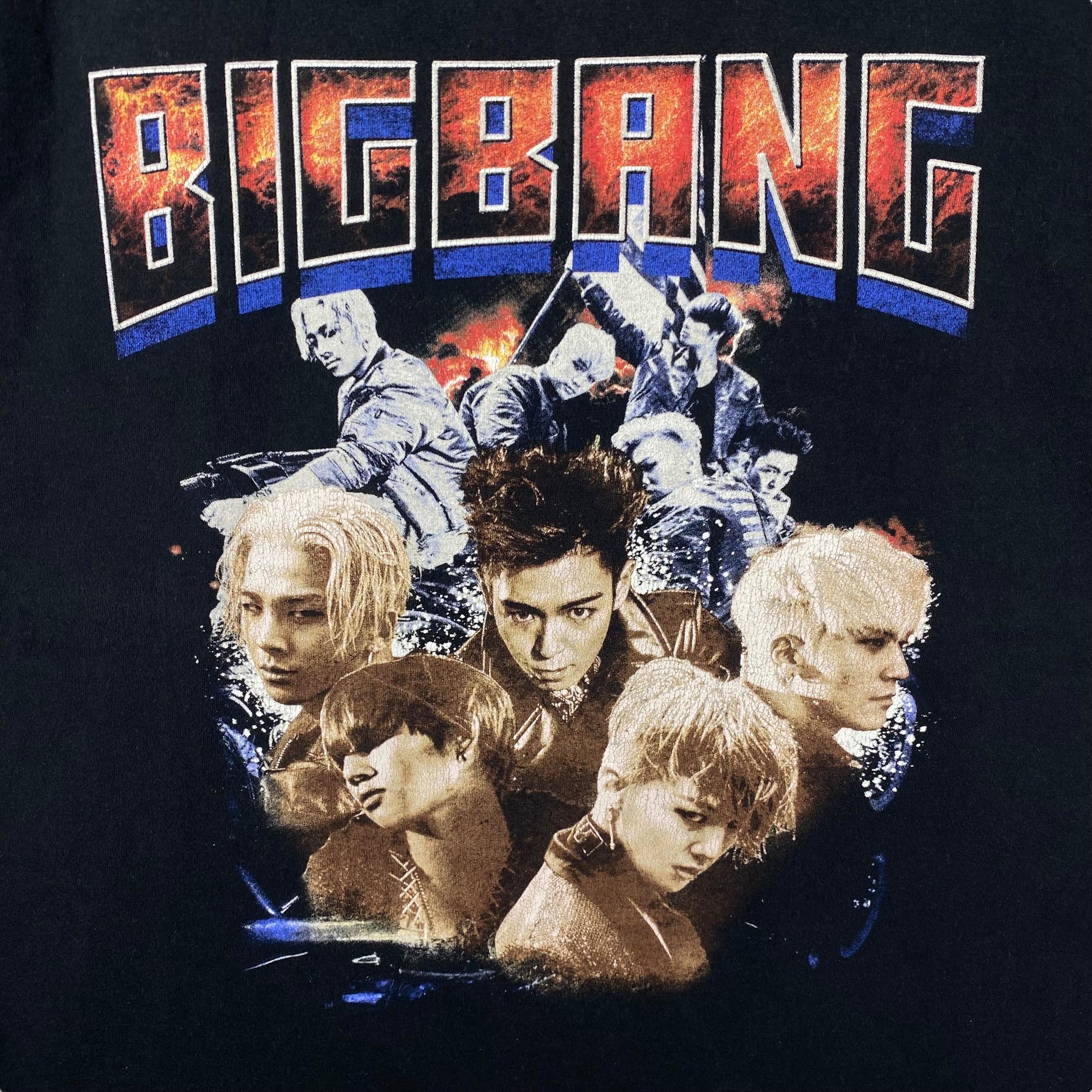 Rare!! Korean Idols Group BIGBANG Graphic Faded Tee Shirt Extra