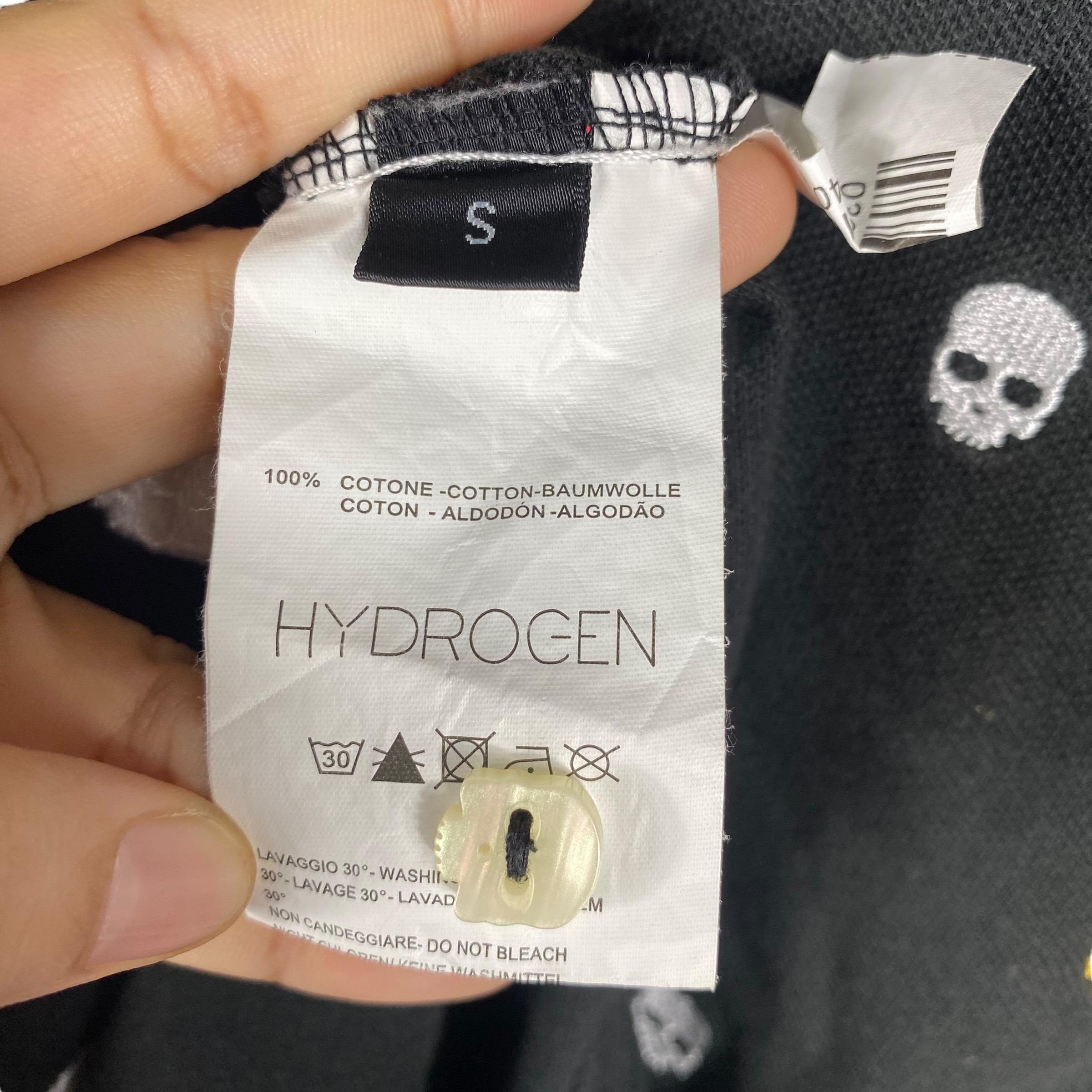 Rare!! HYDROGEN Small Skulls Embroidery Full Print Polo Shirt 