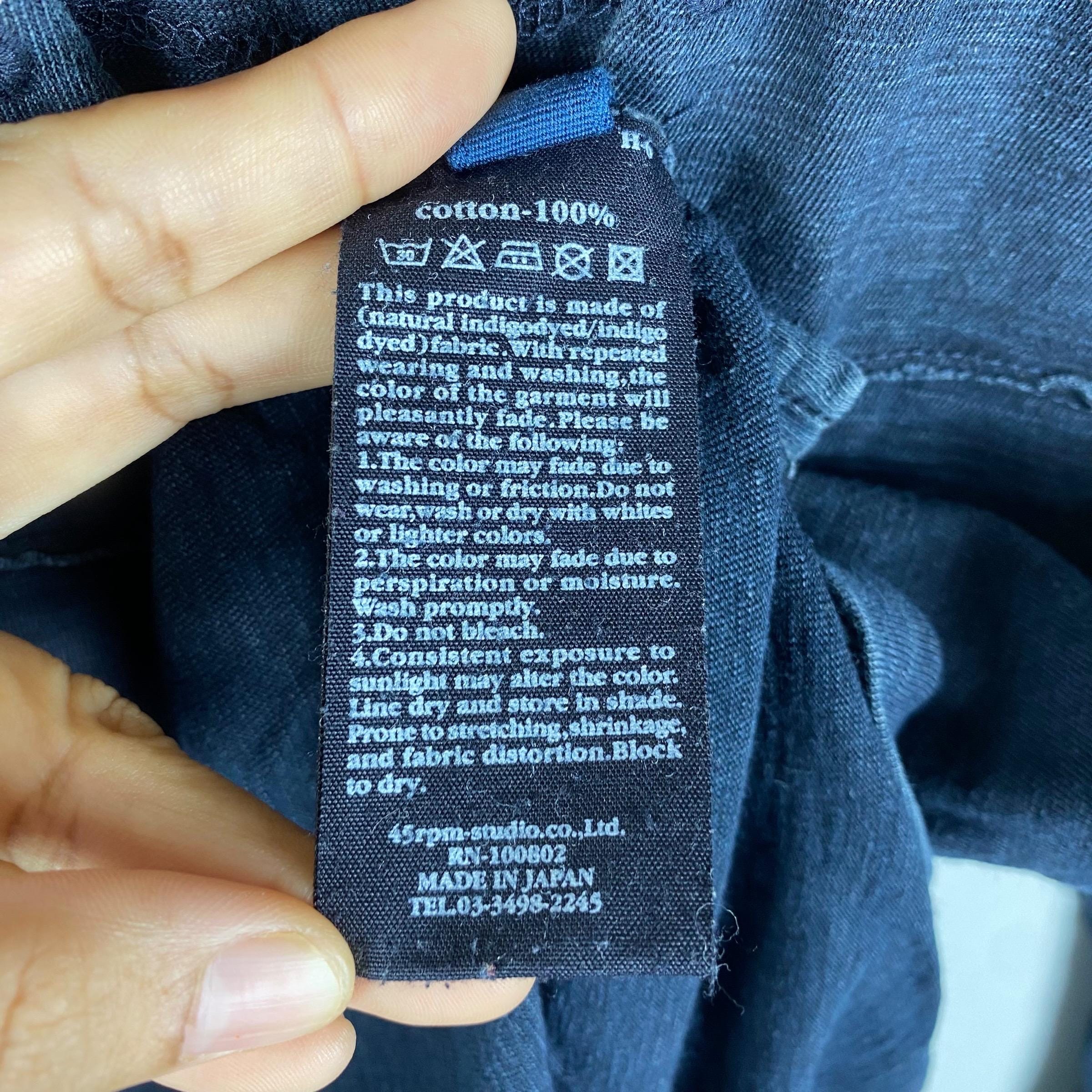 美品⭐︎45rpm メンズ　インディゴ長袖ポロシャツ　サイズ4 希少!!45RPM 天然藍染め 長袖ポロシャツ サイズ4 - Etsy 日本