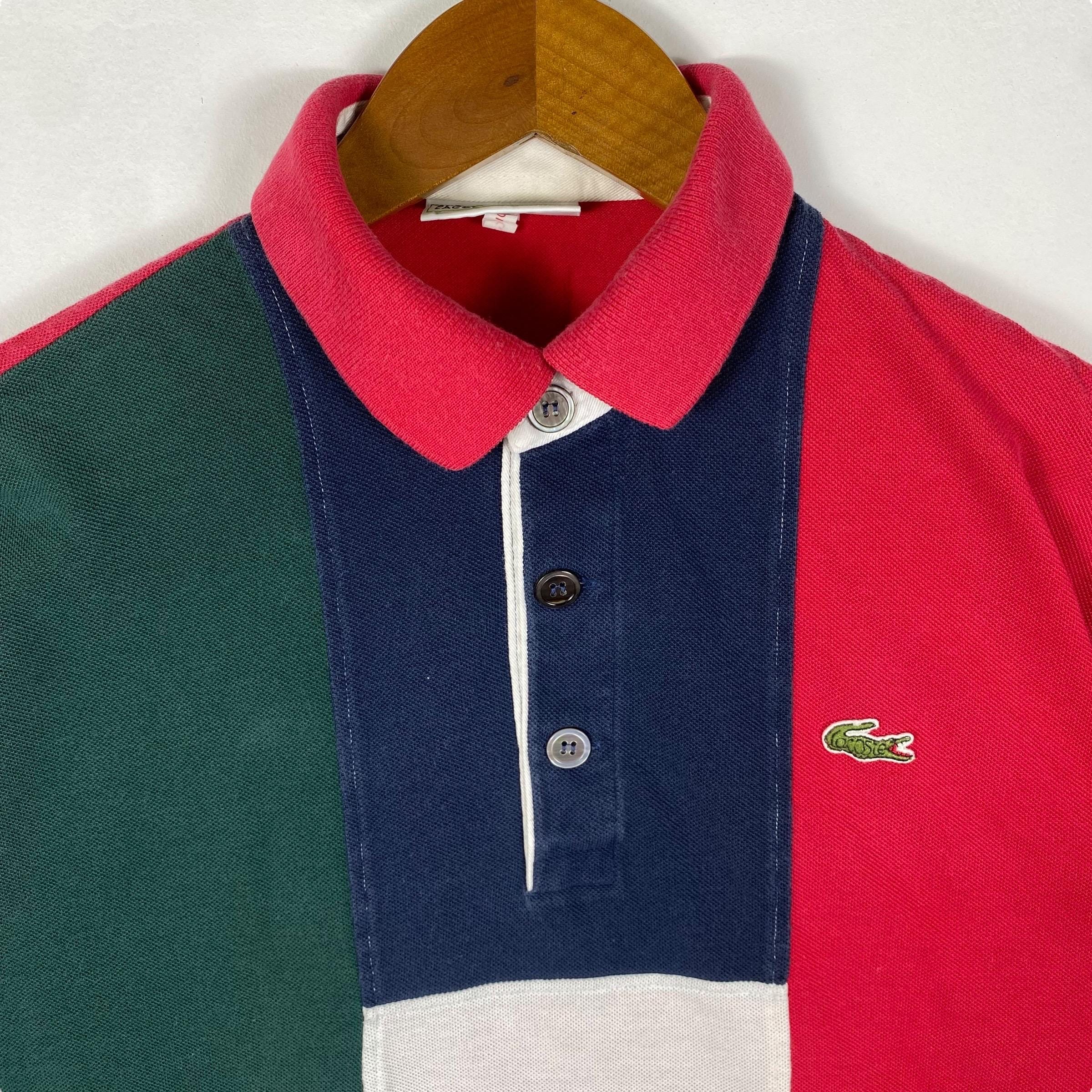 Rare!! Vintage 90's CHEMISE LACOSTE Multi Colour Block Polo