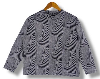 Rare!! Vintage 90's PSYCHEDELIC DESIGN Long Sleeve Tee Shirt Medium Size