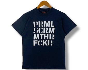Rare!! Vintage 00's PRIMAL SCREAM Mthr Fckr Band Tee Shirt Small Size