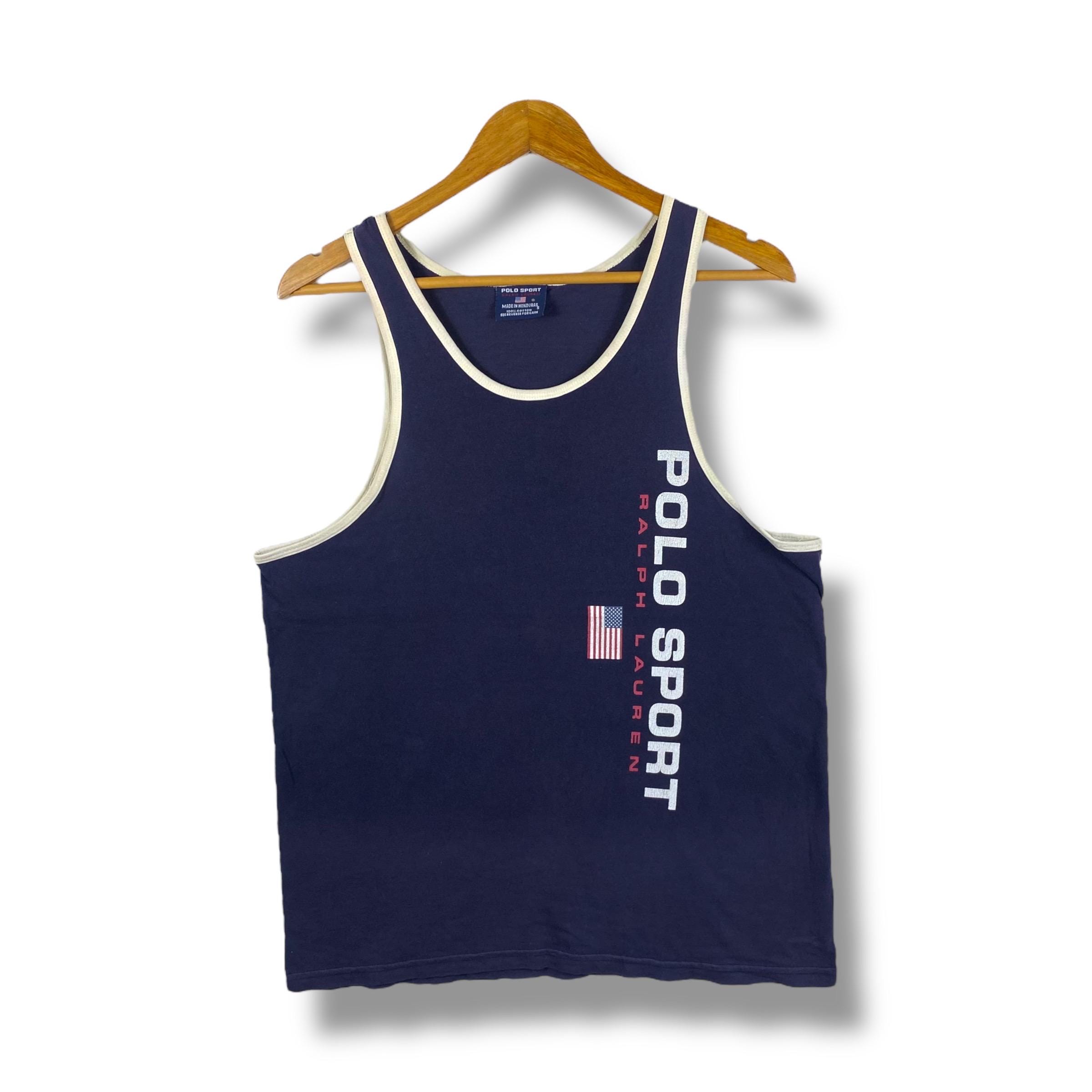 Rare!! Vintage POLO SPORT Ralph Lauren Logo Graphic Tank Tops Tee