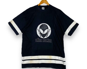 Vintage Alien Nation Tshirt,free Size,black and White Shirt,v-neck