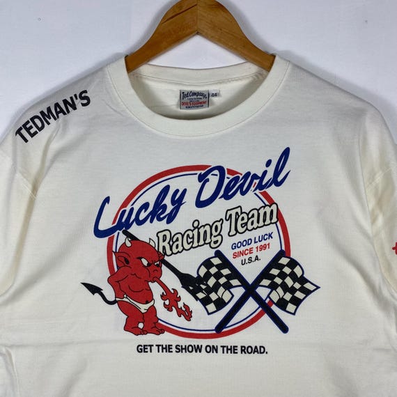 Vintage Tedman Lucky Devil Racing Team Long Sleeve Tee - Size 44