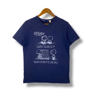 Rare!! LI'L FOLKS By Sparky Cartoon Made In Japan Indigo Tee Shirt Medium Size