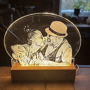 Acrylic LED lamp personalized | Photo lamp | Couple | Love | Valentine&#39;s Day | Love | Heart | Photo | Wedding day | Wedding | Anniversary