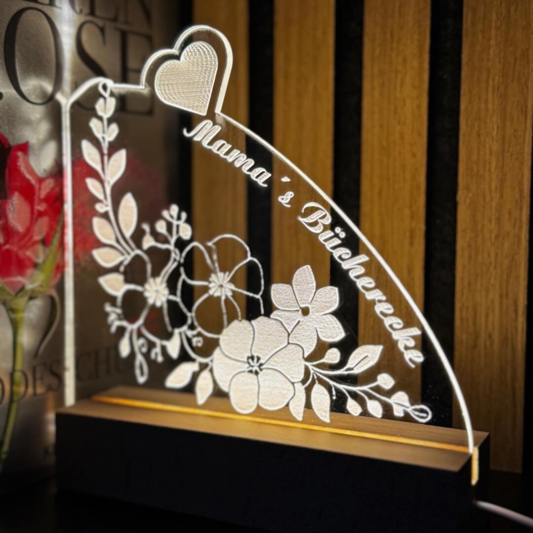 Bookend Personalized With LED Lighting Unique | Birthday Gift | Mother ...