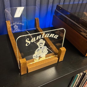 Vinyl record stand with LED lighting personalized | Vinyl record stand | Vinyl record holder | Vinyl record storage