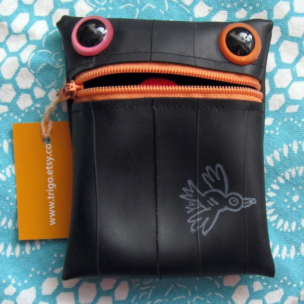 Meep the Recycled Tire Monster Coin Purse