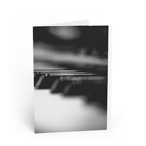 Elegant Piano Greeting Cards | Music-Themed, Black and White, Perfect for Birthdays, Music Lovers, Note Cards, Art Prints, Gifts