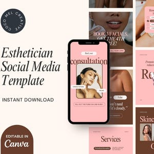 Skincare Instagram Templates Aesthetic Canva Post Templates for Estheticians & Wellness Brands Editable Instagram Carousels for Social Media