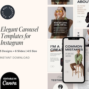 Neutral Instagram Carousel Templates |Aesthetic Canva Templates for Coaches, Creators, Personal Brands |Social Media Templates |TikTok Posts