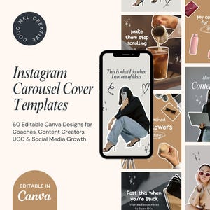 Instagram Carousel Covers, UGC Canva-mallar (60 redigerbara)
