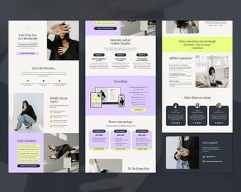 Canva Website Template | Sales Landing Page for Coaches & Small Businesses  (Digital Download)