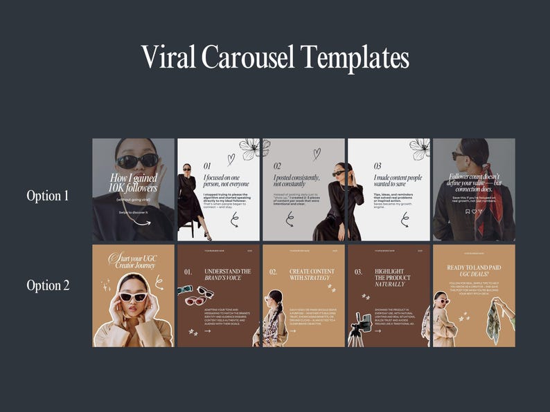Viral Instagram Carousel Templates, Aesthetic Canva Templates for ...