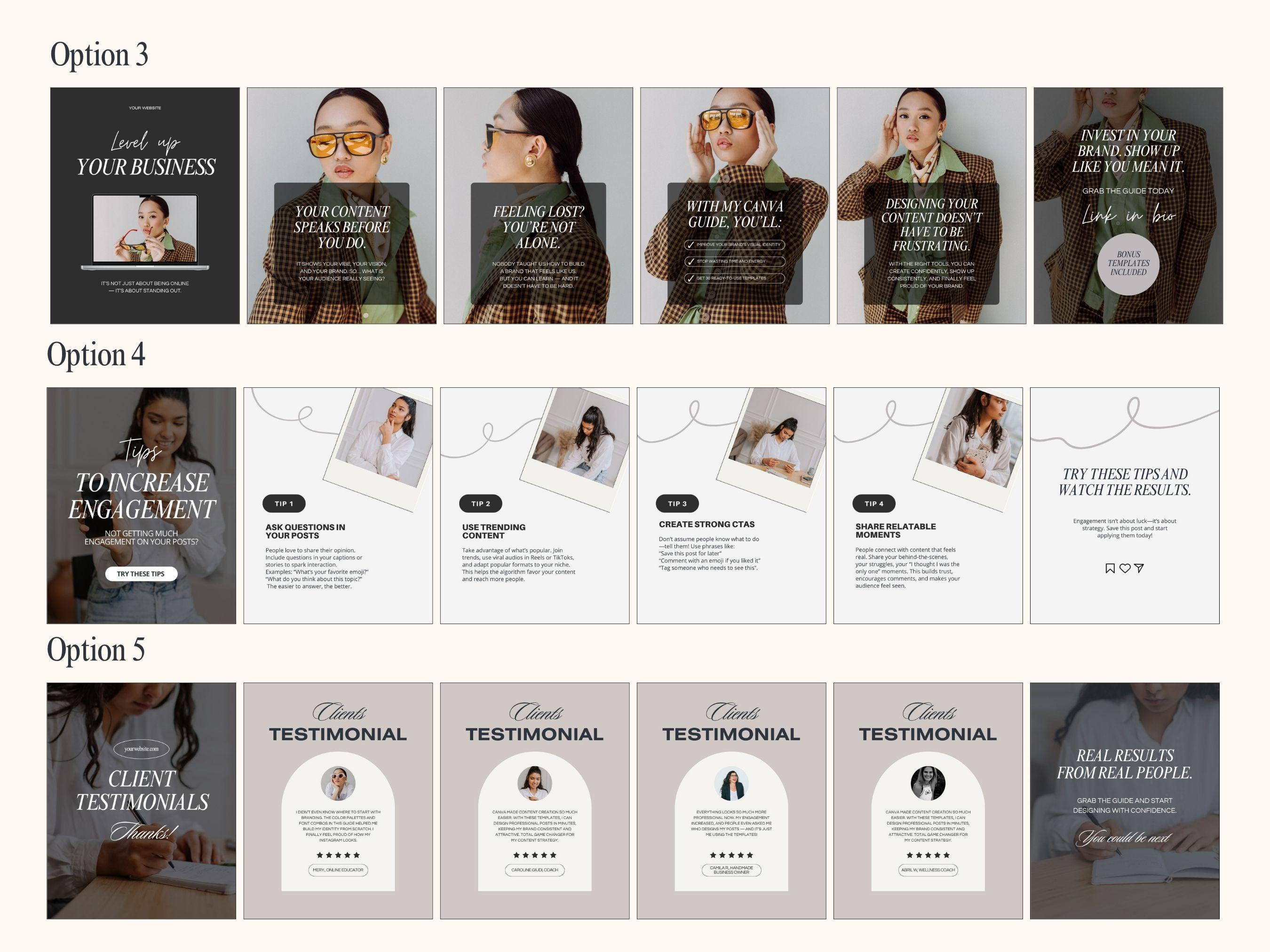 Neutral Instagram Carousel Templates, Social Media Templates for ...