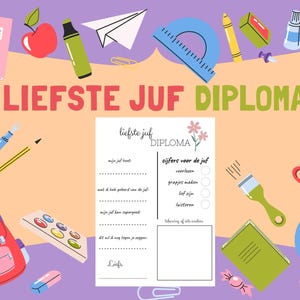 Diploma de "Querido Maestro" | Gracias Maestro | Regalo para Maestro | Regalo de despedida escolar | Diploma para completar | Día del Maestro