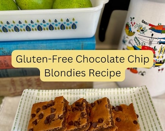 Receta digital de blondies con chispas de chocolate sin gluten