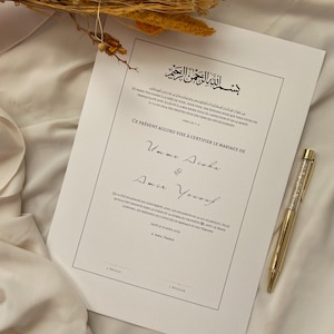 Islamische Heiratsurkunde | Nikkah, Hlel | Muslimischer Ehevertrag | Format A4 - A3