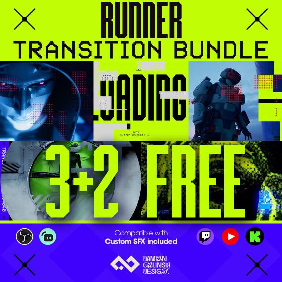 ULTIMATE RUNNER Stream Transition BUNDLE | Stinger | Twitch, Youtube, Kick | Extraction Overlays